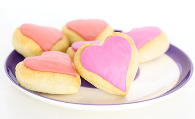 Obraz na płótnie Canvas Valentines day cookies decorated with fondant