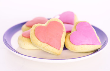 Valentines day cookies decorated with fondant