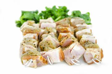 Grilled pork and chicken fillet, pork barbecue