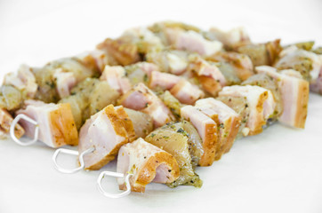 Grilled pork and chicken fillet, pork barbecue