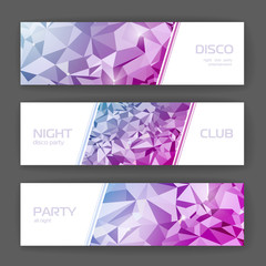 Set of banners with geometric background