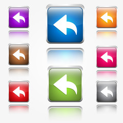 Replay Sign Round Corner Vector Web Icon Button Set