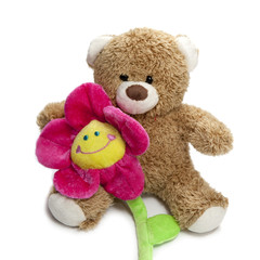 ours en peluche et fleur jouet
