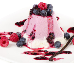 Delicious dessert with fresh berries
