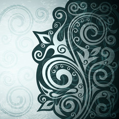 Abstract floral vintage illustration.