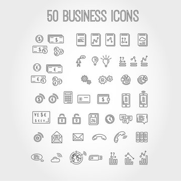 outline business icons
