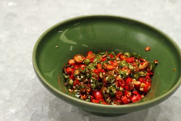 image of sliced red chilli pepper