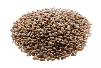 Heap of pinto beans isolated on white