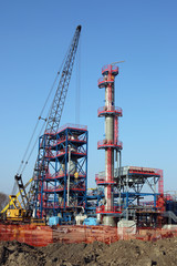Fototapeta na wymiar construction site with new petrochemical plant