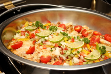 Steamed snapper fish with butter sauce