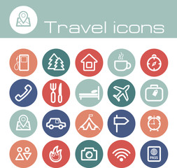 Travel icons set