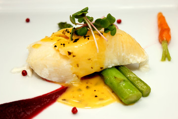 Snow Fish Steak with Orange Sauce