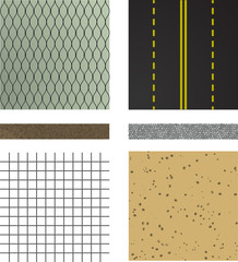 Fototapeta premium set of asphalt road textures