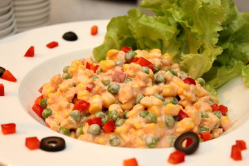 Corn salad with vegetables