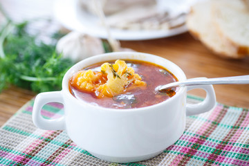 vegetable soup with cauliflower and beets