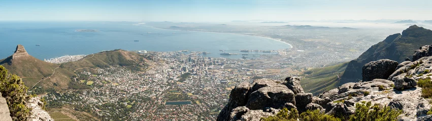 Papier Peint photo Afrique du Sud Vue panoramique du Cap, Table Mountain, Afrique du Sud