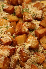 french fries potato wedges in country styled