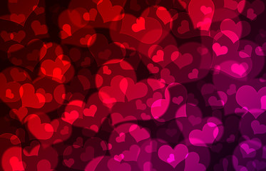 Shiny hearts bokeh light Valentine's day background