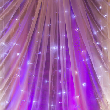 purple curtain for wedding or another catered event