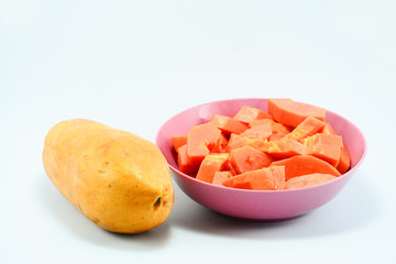 papaya isolate on  white background 
