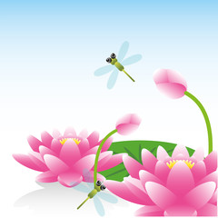 Greeting card with lotus flower
