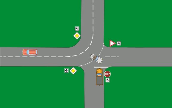 Straßenkreuzung mit Auto-Verkehr