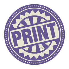 Abstract stamp or label with the text Print written inside
