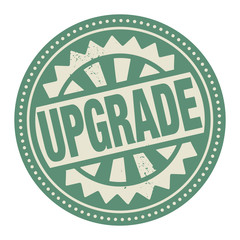 Abstract stamp or label with the text Upgrade written inside