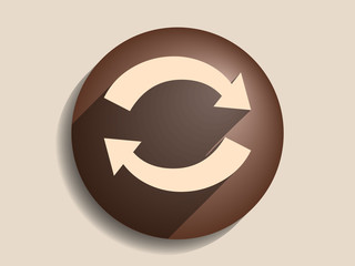 Flat long shadow icon of cyclic