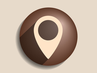 Flat long shadow icon of marker