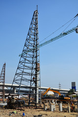 Fototapeta na wymiar Building construction Site at Thailand