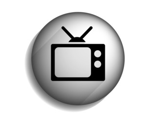 Flat long shadow icon of tv