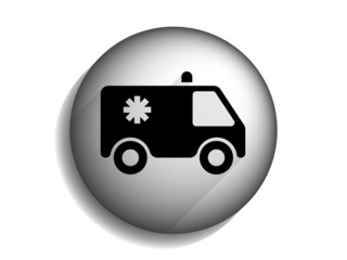 Flat long shadow icon of ambulance