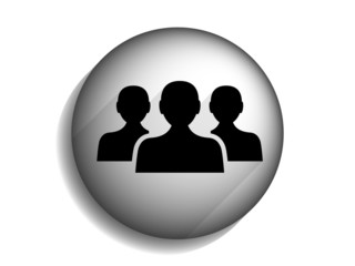 Flat long shadow icon of team work