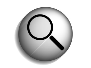 Flat long shadow icon of loupe