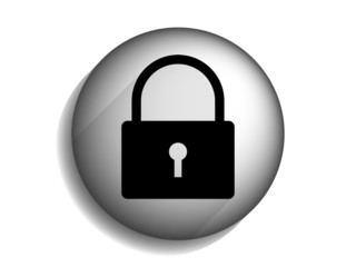 Flat long shadow icon of lock