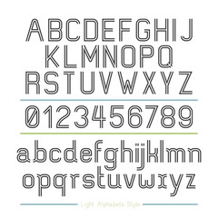 Alphabet Line stripes style. Vector illustration.