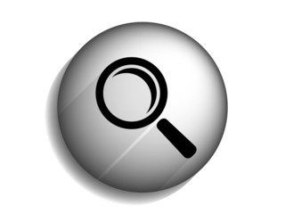Flat long shadow icon of loupe