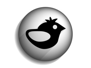 Flat long shadow icon of bird
