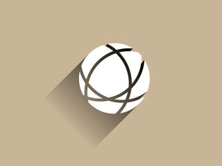 Flat long shadow icon of globe