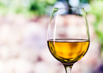 glass with white wine