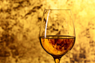 glass with white wine