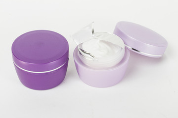 cosmetics on the white background