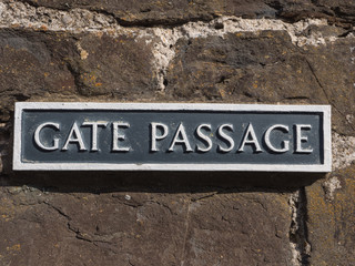 Sign at Conwy Castle, Wales