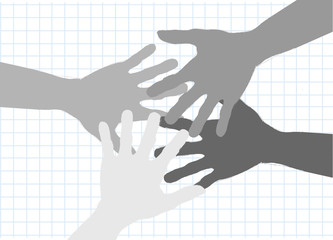 colorful silhouette hands background design