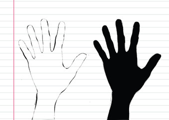 Background colorful silhouette hands design