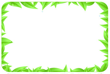 Green border made of leaves with space text