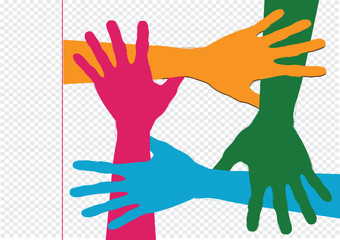 Background colorful silhouette hands design