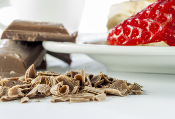 tiramisu on white background