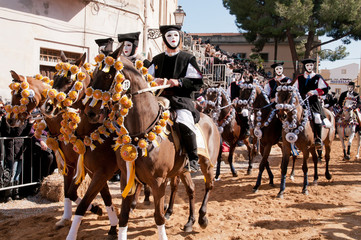 Sartiglia of Oristano, traditional carnival of Sardinia, Italy